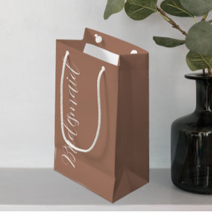 Mocha Stilisierte Schrift Brautjungfer Kleine Geschenktüte