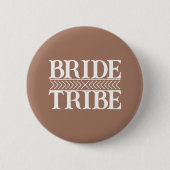 Mocha Stilisierter Braut Stamm Button (Vorderseite)