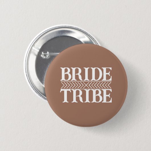 Mocha Stilisierter Braut Stamm Button (Vorne & Hinten)