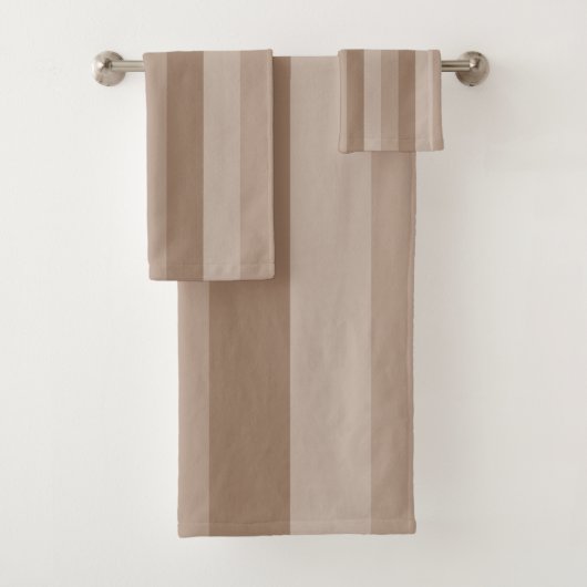 Mocha Striped Pattern Badhandtuch Set (Insitu)