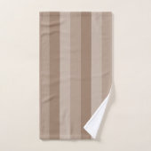 Mocha Striped Pattern Badhandtuch Set (Handtuch)