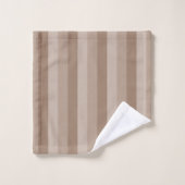 Mocha Striped Pattern Badhandtuch Set (Waschlappen)