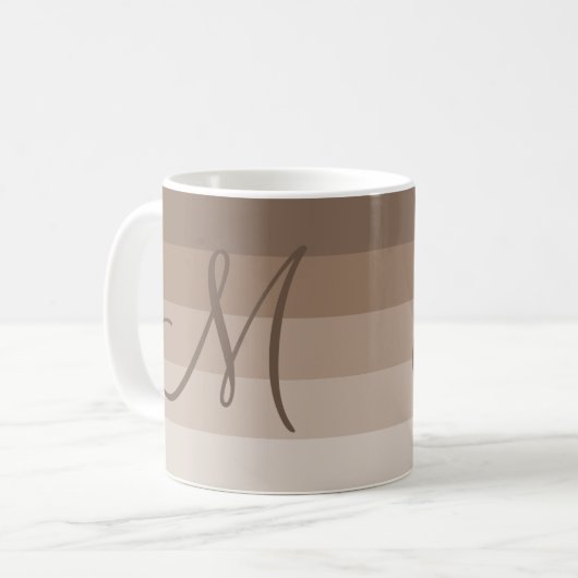 Mocha Stripes Personalisiert Kaffeetasse (Vorderseite Links)