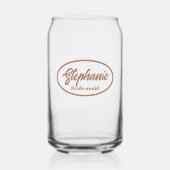 Mocha Stylized Name Wedding Bridesmaid Glass Dosenglas (Vorderseite)