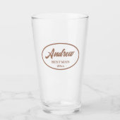 Mocha Stylized Name Wedding Trauzeuge Glas (Vorderseite)