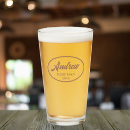 Mocha Stylized Name Wedding Trauzeuge Glas