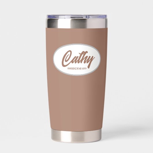 Mocha Stylized Wedding Bridesmaid Thermobecher (Vorderseite)