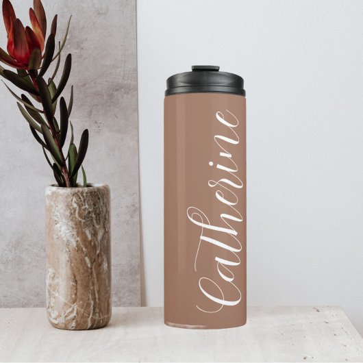 Mocha Stylized Wedding Bridesmaid Thermosbecher