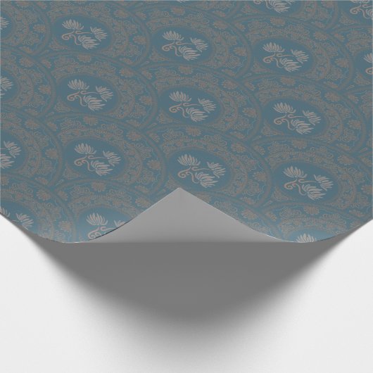 Mocha Tapestry Rokoko Mandala Art Deco Scallop Geschenkpapier (Ecke)