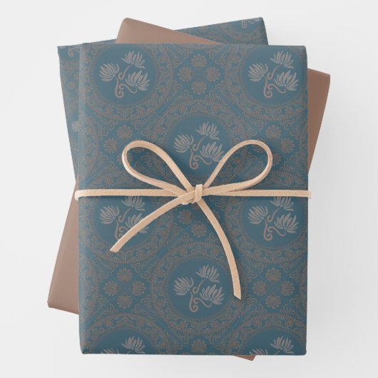 Mocha Tapestry Rokoko Mandala Elegante Diamantstap Geschenkpapier Set (Beispiel)