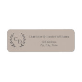 Mocha taupe monogrammed wreath return address (Vorne)