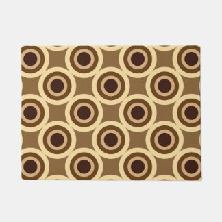Mocha-Taupe-Retro-Target-Muster - Mitte des Jahrhu Fußmatte
