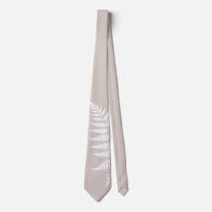 Mocha Taupe Weiße Farne Einfach Elegante Hochzeit Krawatte