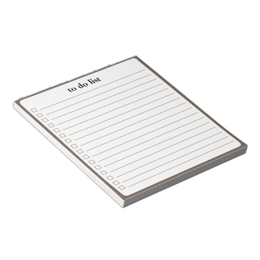 Mocha To Do List Minimalist Teacher Organizer Notizblock (angewinkelt)