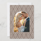 Mocha Truffle & Cream Silk Art Deco Wedding Photo Einladung (Rückseite)