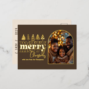 Mocha Truffle & Oat Milk Weihnachtsfest Foto Folien Feiertagspostkarte