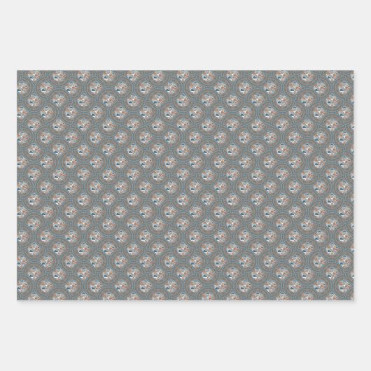 Mocha und Aquamarine Abstrakte Akzente Mandala Oge Geschenkpapier Set (Vorderseite 3)