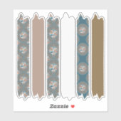 Mocha und Aquamarine Dot Mandala Patterns Washi Ta Aufkleber (Blatt)