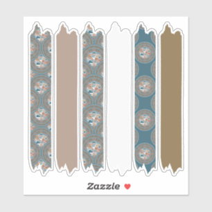 Mocha und Aquamarine Dot Mandala Patterns Washi Ta Aufkleber