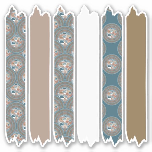 Mocha und Aquamarine Dot Mandala Patterns Washi Ta Aufkleber (Vorderseite)