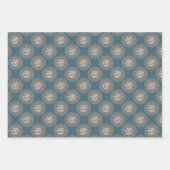Mocha und Aquamariner Abstrakter Akzent Polka Dot Geschenkpapier Set (Vorderseite 3)