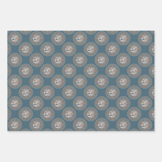 Mocha und Aquamariner Abstrakter Akzent Polka Dot  Geschenkpapier Set (Vorderseite 3)