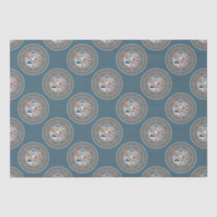 Mocha und Aquamariner Abstrakter Akzent Polka Dot Seidenpapier