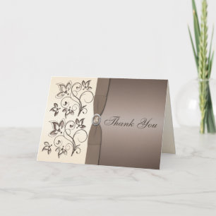 Mocha und Ivory Danke-Card Dankeskarte