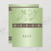 Mocha- und Minzflorenkarte RSVP Karte (Vorne/Hinten)