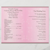 Mocha und Pink Floral Wedding Program (Rückseite)