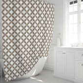 Mocha und White Geometric Duschvorhang