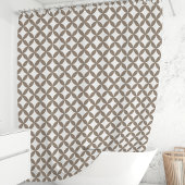 Mocha und White Geometric Duschvorhang