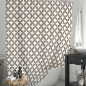 Mocha und White Geometric Duschvorhang