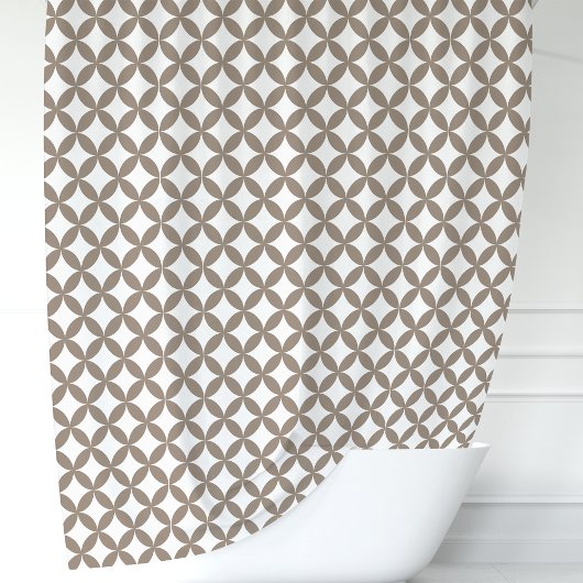 Mocha und White Geometric Duschvorhang