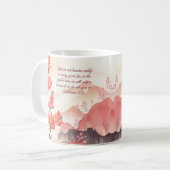 Mocha Verona Sunset Mountain Meadow Bible Verse Kaffeetasse (Vorderseite Links)