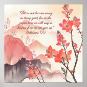 Mocha Verona Sunset Mountain Meadow Bible Verse Poster (Vorne)