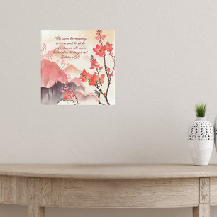 Mocha Verona Sunset Mountain Meadow Bible Verse Poster