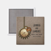 Mocha Vintage Uhr Speichern Sie das Datumsfenster Magnet (Vorderseite/Rückseite)