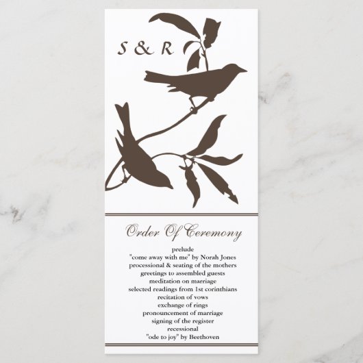 Mocha Wedding Programm (Vorderseite)