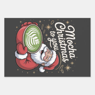 Mocha Weihnachten für Sie Green Coffee Matcha Geschenkpapier Set
