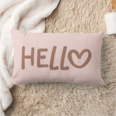 Mocha Whimsical Heart Typography Hello Lendenkissen (Decke)