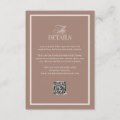 Mocha with Border | QR Code Wedding Guest Details Begleitkarte (Vorderseite)