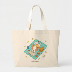 Mochi auf einer Niedlichen Kawaii-Tasche Jumbo Stoffbeutel