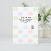 Mochi Birthday Thank You Card Dankeskarte (Stehend Vorderseite)