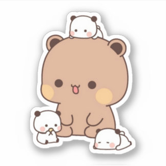 Mochi Brownie Bear und Baby Panda Aufkleber