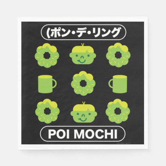 Mochi Donuts Poi Mochi und Kaffee Serviette (Vorderseite)