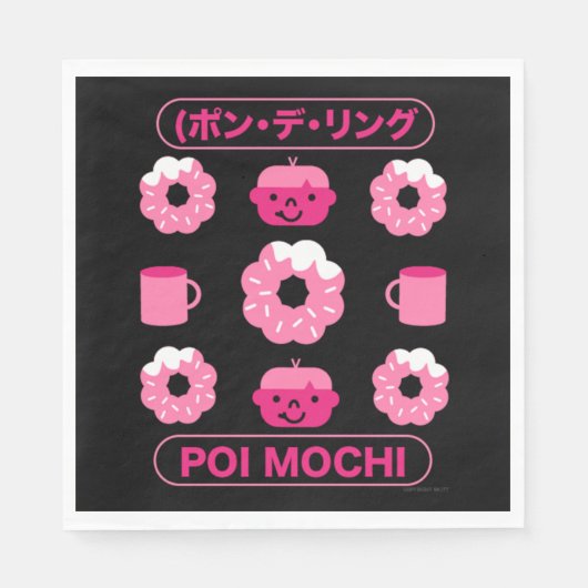 Mochi Donuts Poi Mochi und Kaffee Serviette (Vorderseite)