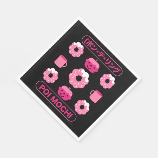 Mochi Donuts Poi Mochi und Kaffee Serviette (Ecke)