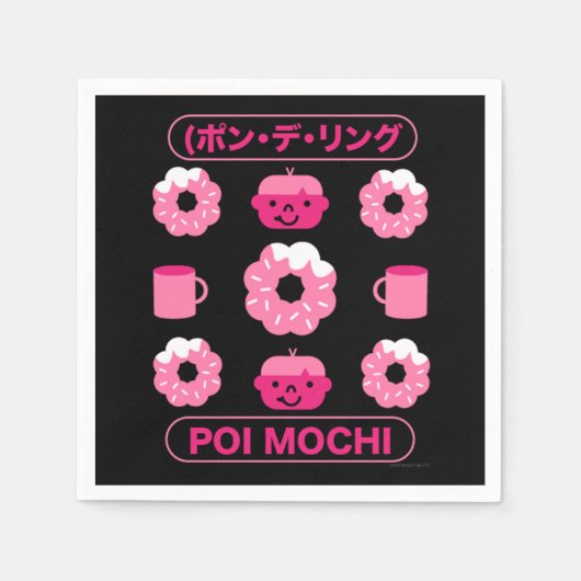 Mochi Donuts Poi Mochi und Kaffee Serviette (Vorderseite)