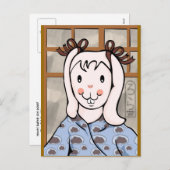 Mochi Jahr der Rabbit Girl Postkarte (Vorne/Hinten)